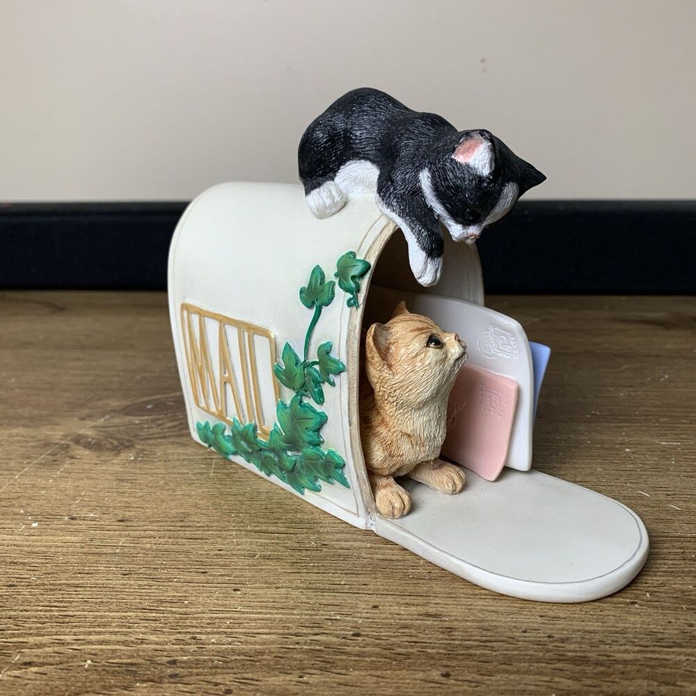 Lenox Mailbox Mischief Figurine Kittens Playful Unique Rare Cat Lover Collection
